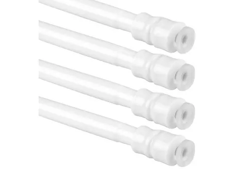 Bestlivings Klemmstange mit Drehtechnik – kein Bohren, kein Kleben, Ø 10 mm, 1-läufig, ausdrehbar, ohne Bohren, geklemmt, Edelstahl, Gardinenstange für Bistrogardine/Scheibengardine