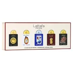 Lattafa Pride Box 2 Geschenkset 5x20 ml - Unisex Duft - Entdecken Sie die Lattafa Pride Box 2 mit 5x20 ml Unisex-Düften für unterwegs. Ideal für Parfümliebhaber, die ihre Lieblingsdüfte immer dabeihaben möchten. Perfektes Geschenk für sich selbst oder Ihre Liebsten.