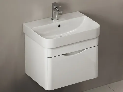 Aqua Bagno Badmöbel-Set Piccolo 2.0 - Badmöbel-Set für kleine Badezimmer, stilvoll mit vormontiertem Unterschrank und hochwertigem Keramikwaschbecken - platzsparend und pflegeleicht.