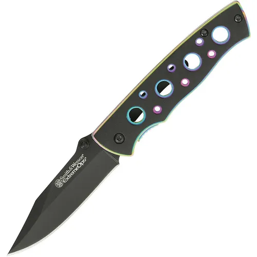 Smith and Wesson Extreme Ops Einhandmesser - Taschenmesser mit rostfreier 7Cr17 High Carbon Klinge und Aluminiumgriff, ideal für Outdoor-Abenteuer und den täglichen Gebrauch.