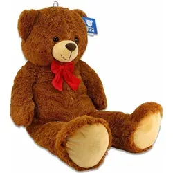 PMS Teddy XXL – Riesen Teddybär mit roter Schleife, 100 cm groß - Stofftiere & Teddybären: Der XXL Teddybär ist der perfekte Kuschelfreund mit einer Größe von 100 cm und einer eleganten roten Schleife für einen liebevollen Akzent.