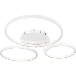 QAZQA Moderne Deckenleuchte Rondas mit Dimmer und LED - Weiß - Stilvolle Deckenlampe mit integrierter LED und Dimmerfunktion für individuelles Licht. Ideal für Wohnzimmer und Schlafzimmer, sorgt für stimmungsvolle Beleuchtung ohne zusätzlichen Dimmschalter.