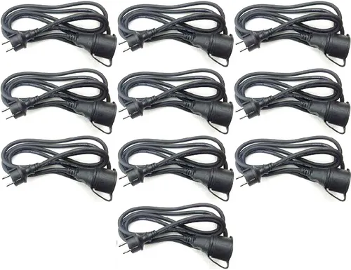 10x 2,5 m Schuko Außen Verlängerungskabel 3x1,5mm² H07RN-F Stromkabel Gummikabel