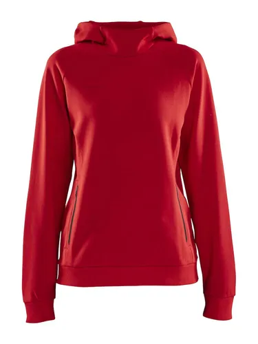 Craft Kapuzenpullover Hoodie Core Soul Sweatshirt rot für Damen - Bequemer Hoodie aus weicher Baumwoll-Polyestermischung mit komfortabler Passform und praktischen Taschen – perfekt für Badminton und Freizeit.