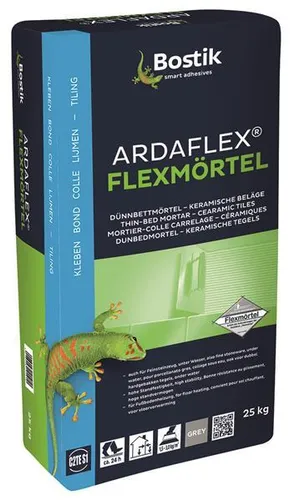 BOSTIK ARDAFLEX FLEXMÖRTEL 25kg - Flexibler Dünnbettmörtel Fliesenkleber - Mörtel, Putz, Zement & Gips - Dieser flexible Fliesenkleber ist ideal für Wände und Böden, trocknet in nur 2 Stunden und sorgt für eine starke Haftung.