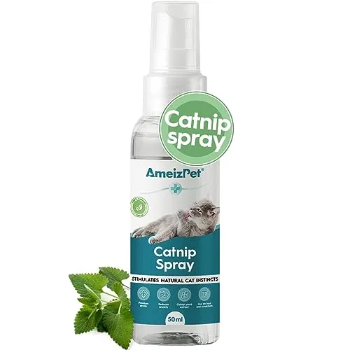 AmeizPet Katzenminze-Spray für Katzen, Katzenkratzspray-Nebel, Transparentes Verhaltensspray für Katzen und Kätzchen, 50 ml (1.69 Oz)