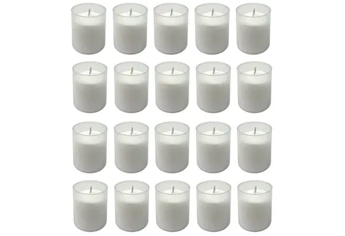 HAC24 Grabkerze Grablicht 20-tlg, Nr. 40, Weiß - Wachskerzen für die Grabdekoration, spenden Trost und verschönern die letzte Ruhestätte mit warmem Licht.