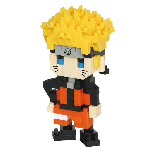 Nanoblock Bandai Naruto Uzumaki - Mini-Bausteinfigur - Konstruktionsspiel - Bausatz für Manga-Pixel-Figur - NBCC134
