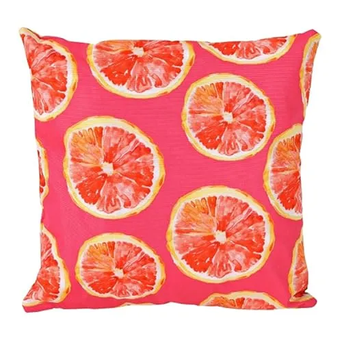 colourliving Outdoor Kissen 45x45 cm – wetterfestes Gartenkissen mit Designbezug – Zierkissen für Balkon, Terrasse & Garten – abnehmbar & waschbar – dekoratives Outdoor Sitzkissen (Grapefruits)