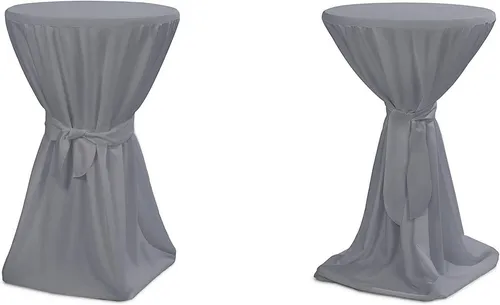 TexDeko Stehtischhusse Premium für Bistrotisch mit Schleifenband Bartisch-Überzug blickdicht, unifarben, Farbe & Durchmesser: nach Wahl