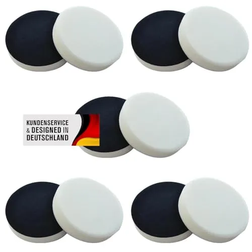 Polierschwämme 180 mm - 10er Set für Poliermaschinen, weich und strapazierfähig - Vielseitiges 10er Set Polierschwämme in 180 mm Durchmesser, ideal für Reinigung, Politur und Versiegelung. Kletthaftend für schnellen Wechsel, erhältlich in verschiedenen Härtegraden für optimale Ergebnisse.