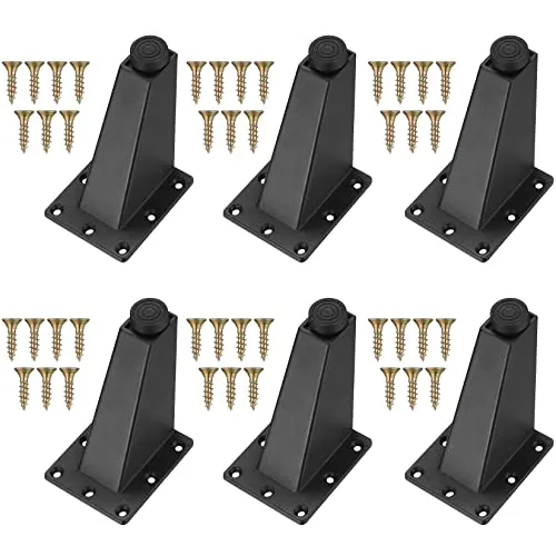 lzijun 6 Stück Möbelfüße, verstellbare Schwarze Schrankfüße, Metall Tischbeine, Sofabeine für Bett Sofa Tischschrank füße Beine, 92mm