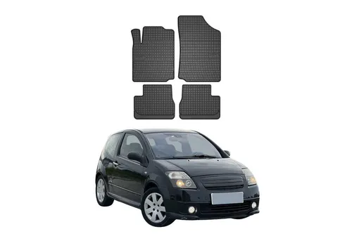 OMAC Gummifußmatten für Citroen C2 2003-2012 – 4-teilig, Antirutsch, Wasserfest - Fahrzeugspezifische Gummifußmatten für optimalen Schutz und perfekten Sitz. Rutschfest und wasserdicht für Sicherheit und einfache Reinigung. Ideal für den täglichen Einsatz im Auto.