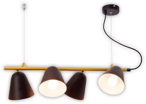 Näve 4er-Pendelleuchte Triton, Schwarz - Moderne 4er-Pendelleuchte im Retro-Stil mit beweglichen Lampenschirmen für individuelle Lichtakzente, ideal für Essbereich oder Flur.
