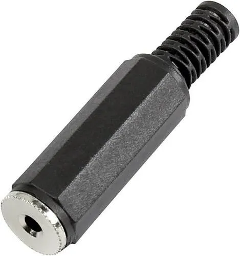 Produktbild TRU Components 595212 Klinken-Steckverbinder 2.5mm Buchse, gerade Polzahl: 2 Mono Schwarz