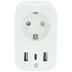 Nedis SmartLife Smart Stecker Wi-Fi | Leistungsmesser | Power Delivery 20W | Quick Charge-Technologie| AndroidTM / IOS | Kein HUB erforderlich