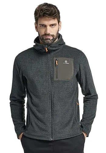 ATHL DPT. Herren Fleecejacke Langarm mit Reißverschluss, Kapuze und Brusttasche