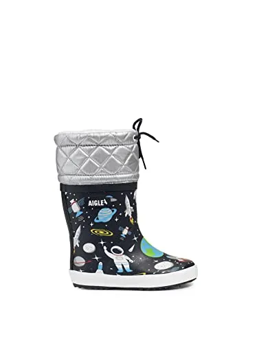 Aigle Giboulee Pt 2 Gummistiefel, Mehrfarbig, 34 EU - Gummistiefel für Kinder mit flauschigem Kunstfellfutter, ideal für kaltes und regnerisches Wetter – bequem und farbenfroh.