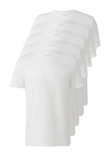 s.Oliver Herren T-Shirt 5er Pack - Klassisches Herren-Shirt aus 100% Baumwolle im praktischen 5er Pack. Ideal für Freizeitaktivitäten, pflegeleicht und atmungsaktiv für optimalen Komfort.