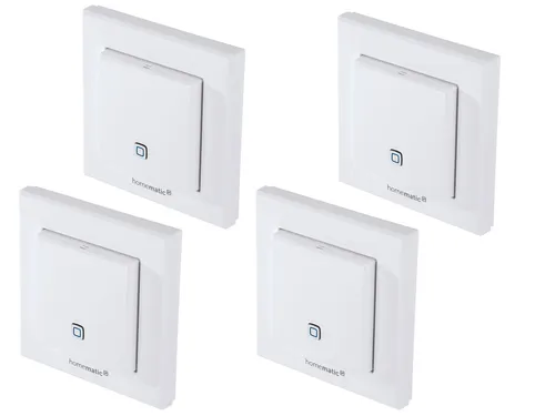 HOMEMATIC IP Smart Home 150181A0, Temp. und Luftfeucht. Sensor, 4 Stück - Wetterstationen: 4 kabellose Sensoren zur präzisen Messung von Temperatur und Luftfeuchtigkeit, ideal für die intelligente Raumregulierung im Homematic IP Smart-Home-System.