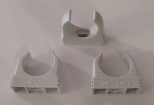 OBO Bettermann Quick Schelle Rohrschelle M32 lichtgrau RAL 7035 -1 Stück