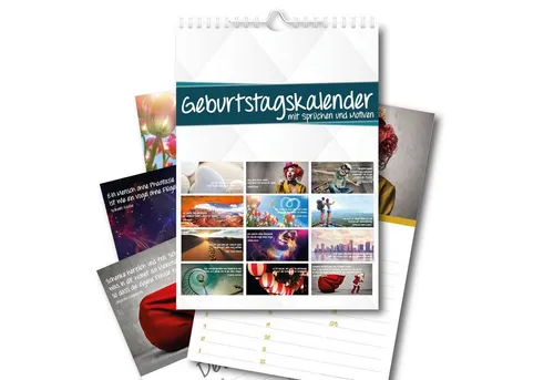 Timr Platzset Geburtstagswandkalender mit Sprüchen und Motiven I dv_609
