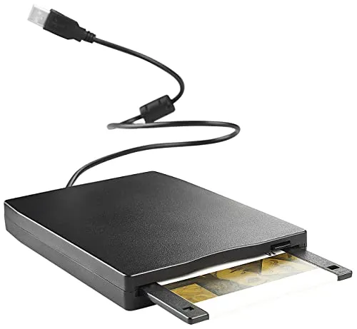 Xystec Diskettenlaufwerk: Externes USB-Disketten-Laufwerk, Slimline, PC (auch Windows 11) & Mac (USB Diskettenlaufwerk, Externes, Diskette)