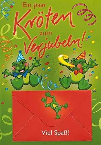 Perleberg Allgemeine Geldkarte - Lifestyle Collection - Karte für Geldgeschenk mit Kröten-Motiv & Geld-Kuvert - Geldkarten mit passendem Umschlag - Geschenkkarte in 11,6 x 16,6 cm