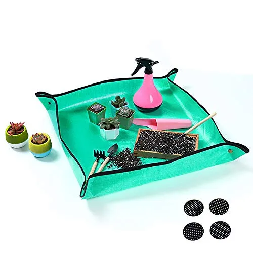 PE Pflanzunterlage Hochbeet Pflanzsack, (1x1m) wasserfest, Gartenarbeitsmatte für Pflanzen Garten-Arbeitsmatte