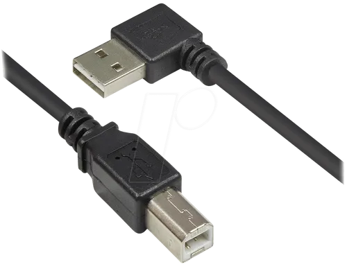 GC 2510-EU01W - USB 2.0 Kabel, EASY A Stecker gewinkelt auf B Stecker, 1 m