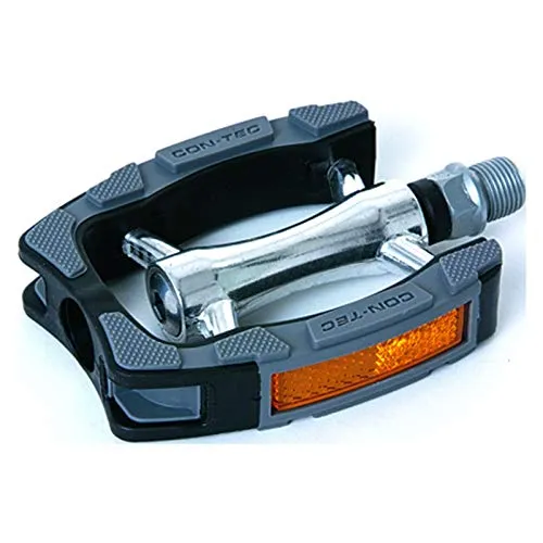 Contec CPI-028 Fahrradpedale mit Industrielager - Plattformpedale in Schwarz, nur 270 g leicht, ideal für optimalen Grip und Komfort beim Radfahren.