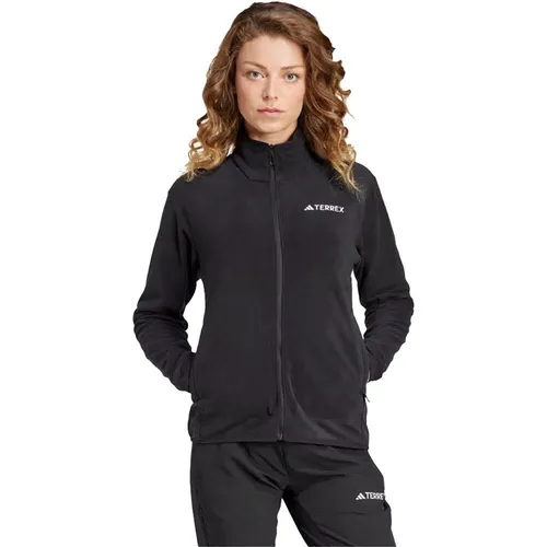 adidas Terrex Multi FZ Fleece Damen Fleecejacke - Schwarz - Größe 38 - Funktionsjacken für Damen, ideal für Outdoor-Aktivitäten mit hervorragender Wärmeisolierung und Atmungsaktivität.