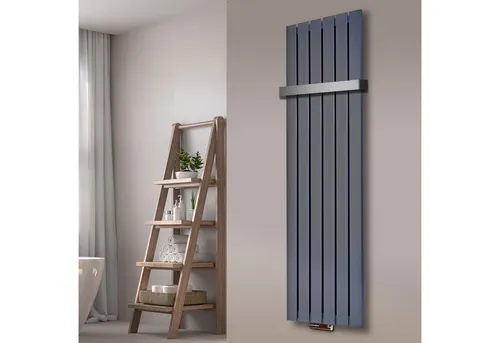 Szagato Badheizkörper Design Peking 3 - 180x47cm Edelstahloptik - Heizkörper in Edelstahloptik, 1118 Watt, mit Handtuchhalter und 5 Jahren Garantie. Hochwertige Verarbeitung, Made in Germany, ideal für moderne Badezimmer.