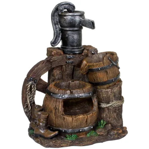 Brunnen NEREUS in Holz-\/Stein-Optik