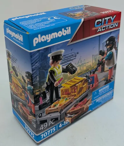 PLAYMOBIL 70775 Zollkontrolle City Action Hubwagen Palette Hummer Ananas NEU