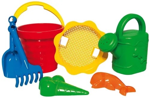 Dohany Sandform-Set Schaufel Rechen Eimer Förmchen Gießkanne 7-tlg., (Set)