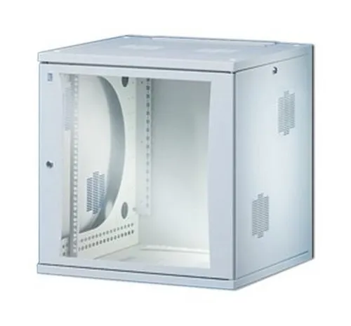 Rittal FlatBox 6HE 600x400x358mm Sichttür DK 7507.000 - Wand- und Standgehäuse mit 19 Zoll Profilschienen, pulverbeschichtet in grau, ideal für flexible Montagen