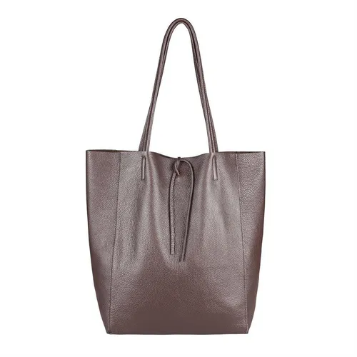 ITALYSHOP24 Schultertasche Made in Italy Damen Premium Leder SHOPPER Tasche HOBO Umhängetasche, Echtleder Business Bag leicht groß klassisch sicher geräumig Beutel