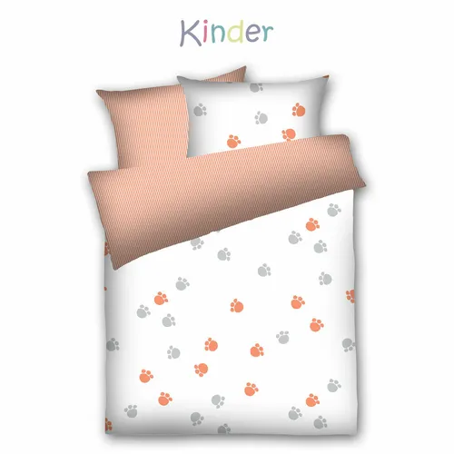 Dyckhoff Kinder Bettwäsche 'Pfötchen' Orange 100 x 135 cm in orange von Dyckhoff