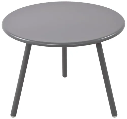 CLP Outdoor Couchtisch Minot dunkelgrau - Wetterfester Couchtisch aus recyceltem Polypropylen, ideal für Garten und Balkon, rostfreies Metallgestell mit Bodenschonern.