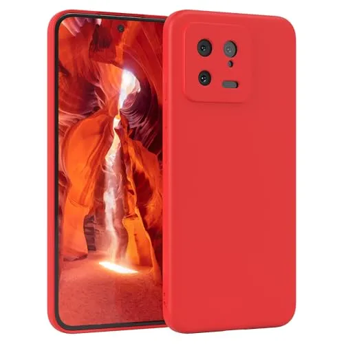 EAZY CASE - Silikonhülle für Xiaomi 13 Hülle Silikon Case Rot weich stoßfeste Handyhülle Schutzhülle mit Kameraschutz Dünn Premium Schutz Cover TPU Phone Bumper in Mattrot