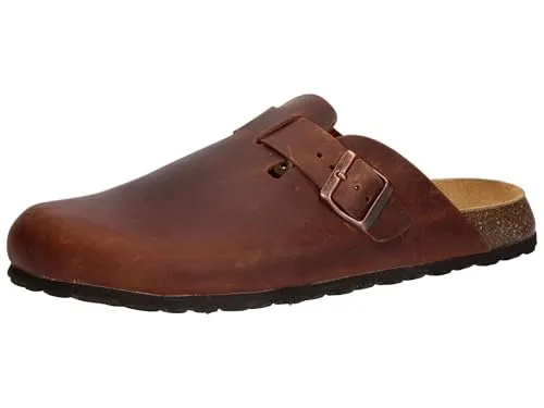 Lico Herren Pantolette Bioline Clog Leather – Bequeme Lederpantoletten in Cognac - Clogs & Pantoletten für Herren mit dämpfungsaktiver EVA-Laufsohle und Inside Softfittechnologie für ultimativen Tragekomfort.