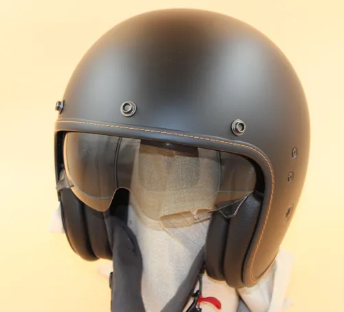 Scorpion Motorrad Helm Belfast Evo Solid Gr. S - Retro Jethelm schwarz matt - Motorradhelm der Kategorie Motorradhelme, leicht und mit integriertem Sonnenvisier für optimalen Schutz und Komfort in jeder Jahreszeit.