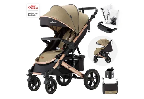 Daliya® Kinder-Buggy RAPIDY - Kompakt & Vielseitig - Kinderbuggy mit 10-tlg. XXL Set, ideal für Eltern, die Komfort und Flexibilität suchen. Mit Liegeposition, verstellbarem Schiebegriff und praktischem Ess- & Spieltisch.