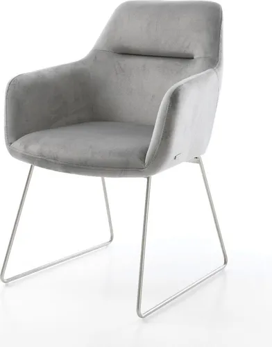 DELIFE Esszimmerstuhl Pejo-Flex Samt Grau in silber von Delife