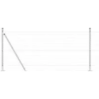 Produktbild vidaXL Zaun mit Pfosten Silber 0.8 x 10 m Stahl
