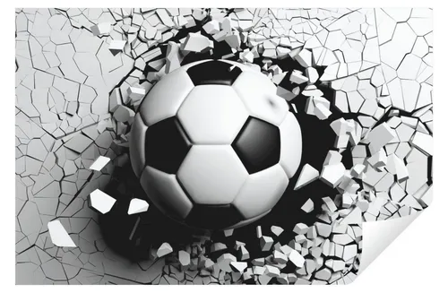 Wallarena Fototapete Kinderzimmer Jungen 3D Effekt Fußball Abstrakt Vlies Tapete Wandtapete, Glatt, Kinder, Tapete inklusive Kleister Vliestapete Motivtapete