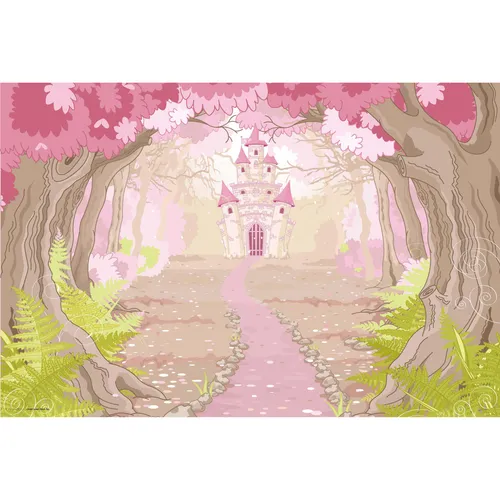 Schreibtischunterlage für Kinder – Märchenschloss im rosa Zauberwald - Schreibunterlagen: Rutschfeste, 60 x 40 cm große Unterlage aus robustem, wasserabweisendem Vinyl – ideal für Kinder und Erwachsene, pflegeleicht und langlebig.