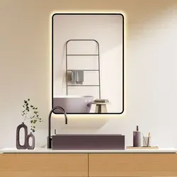 HOKO Antibeschlag LED Badspiegel Kalifornien 50x70 cm - Badezimmer Wandspiegel mit Antibeschlag-Funktion und stufenlos wechselbarem Licht (Warmweiß bis Kaltweiß) für optimale Sichtverhältnisse beim Schminken.