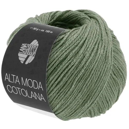 LANA GROSSA Alta Moda Cotolana | Edles Kettengarn aus 45% Schurwolle (Merino superwash), 45% Pima Baumwolle & 10% Polyamid| 50g Wolle zum Stricken & Häkeln | 150m Garn FB 56